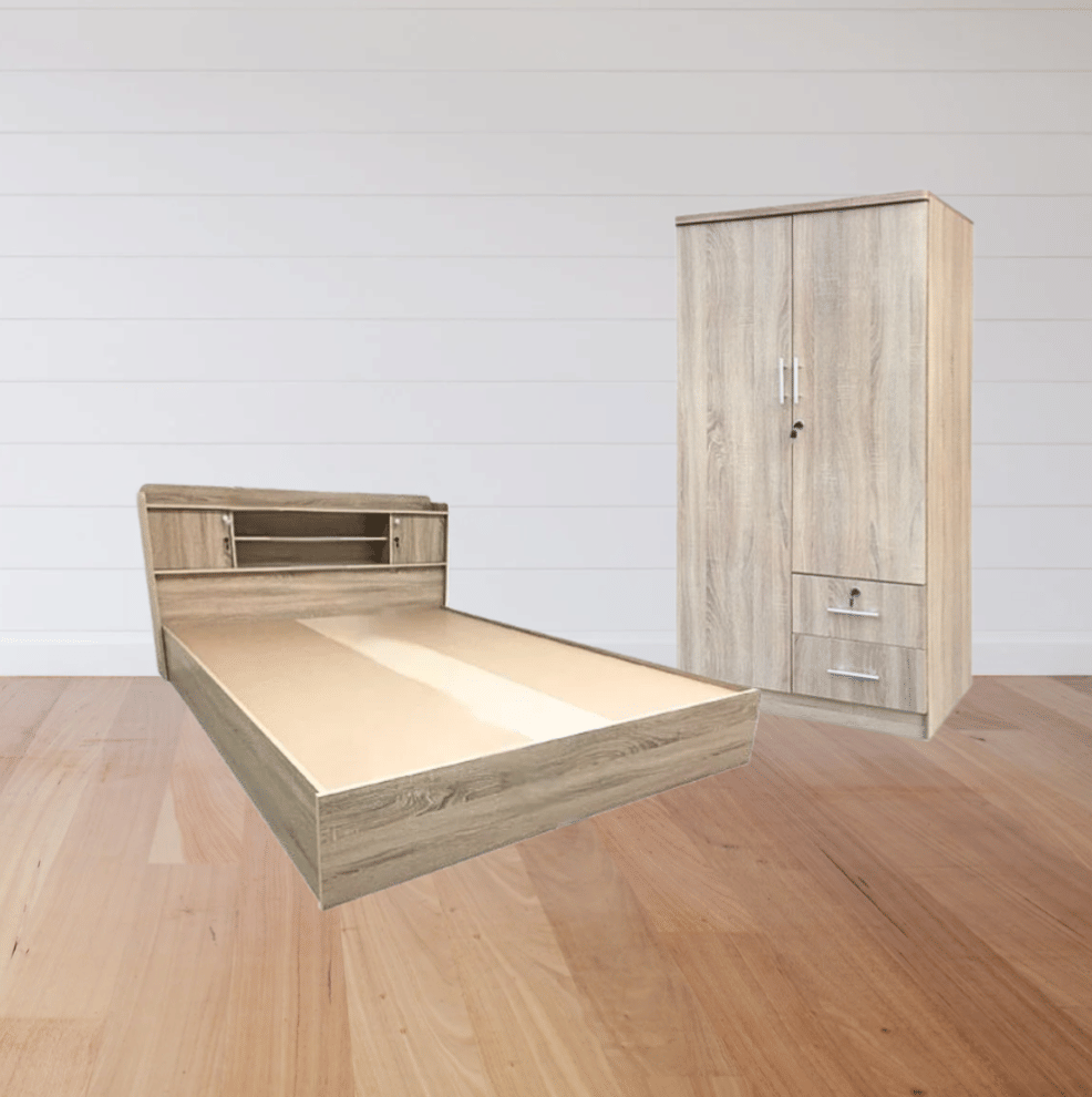 ชุดห้องนอน 6 ฟุต WISDOM DESIGN FURNITURE รุ่น 2 ชิ้น 120 ซม. สีโซลิค